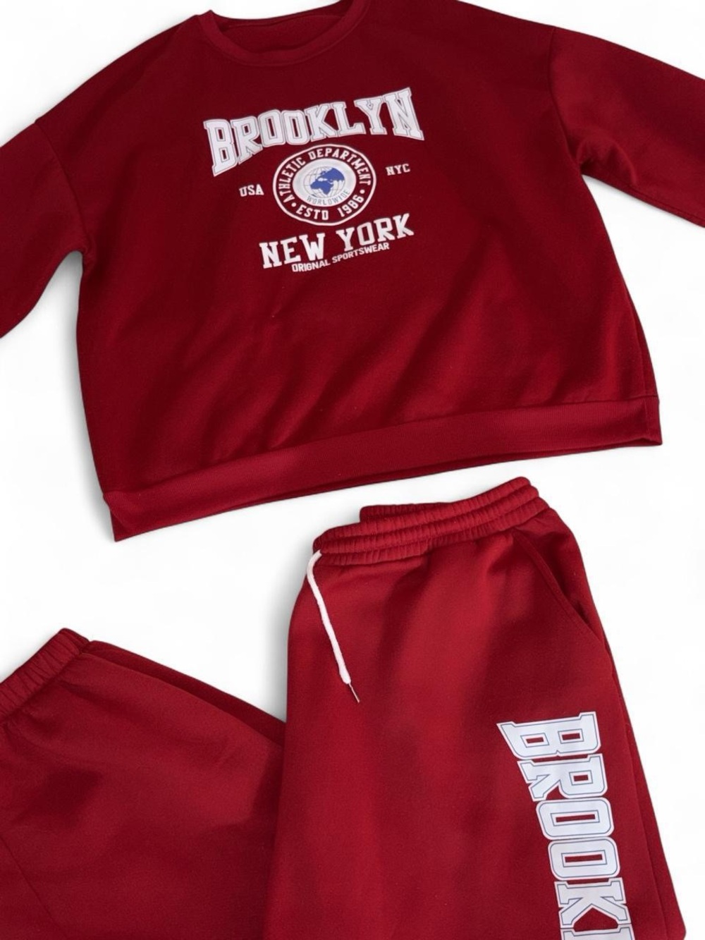 Brooklyn New York red sweater and pants set new 4X
